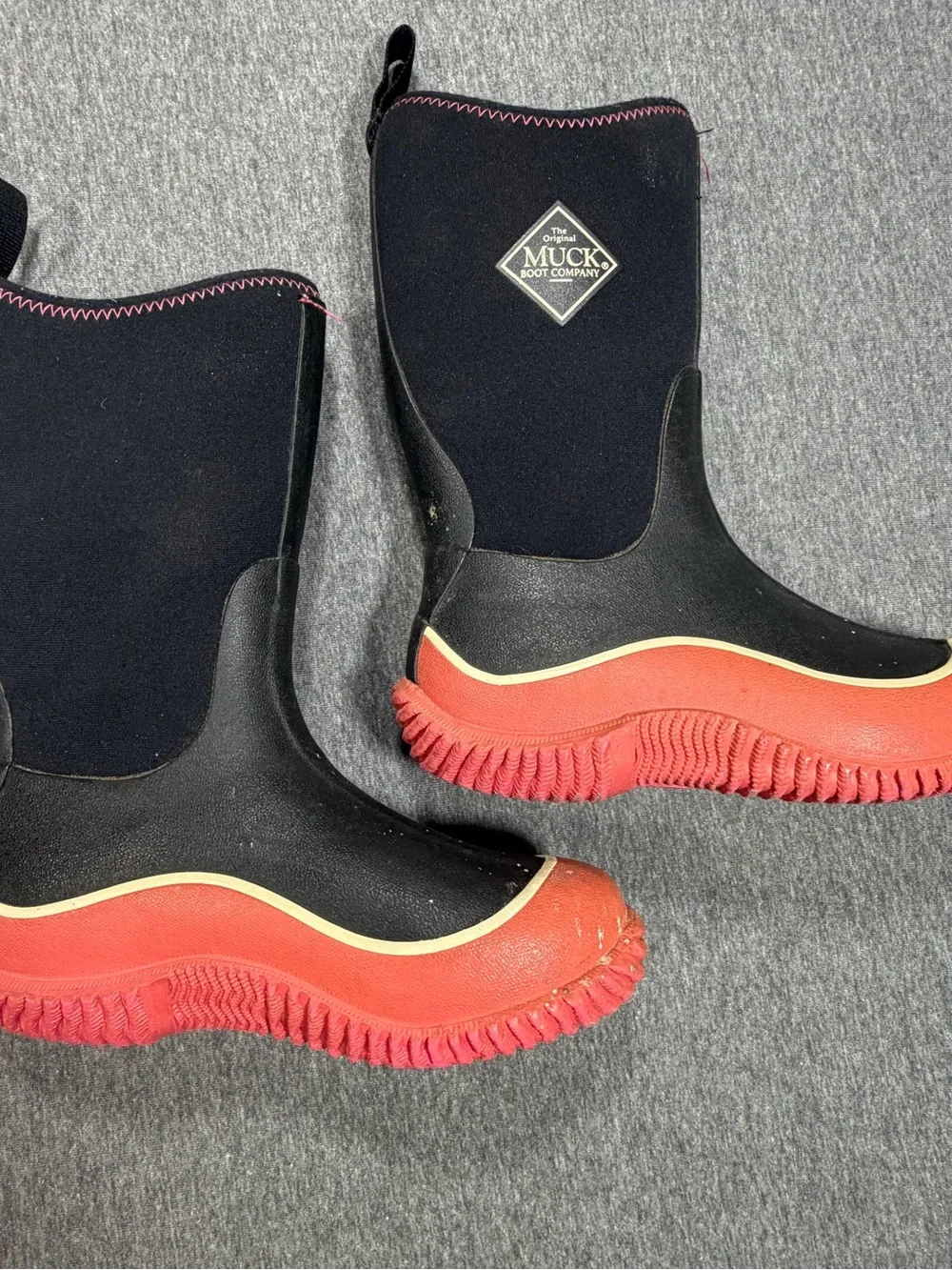 The Original Muck Boot Company Kids' Black and Red Waterproof Boots